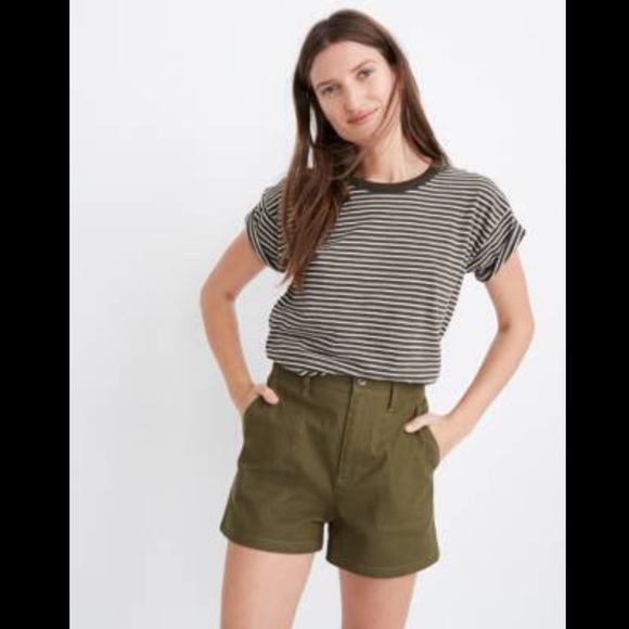 NWT Madewell Olive Camp Shorts - Picture 2 of 6